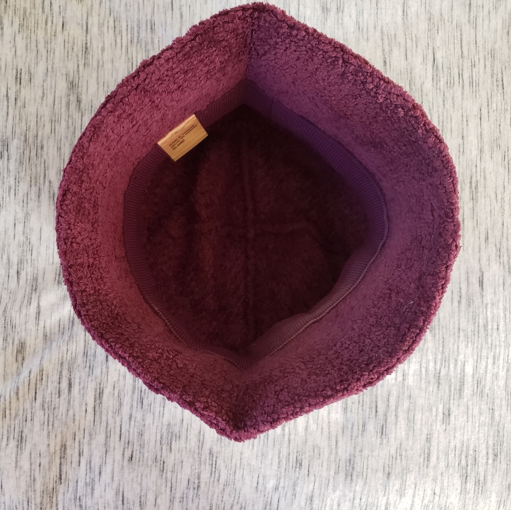 Soft Raspberry Chenille Knit Bucket Hat - Picture 3 of 5